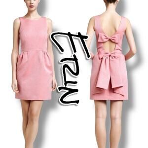 Erin Erin Fetherson Winnie Bow Back Pink Jacquard Cocktail Womens Size 4